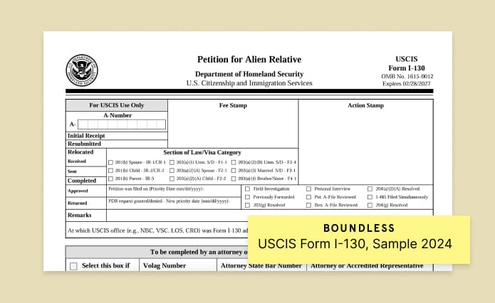 USCIS I-130 form