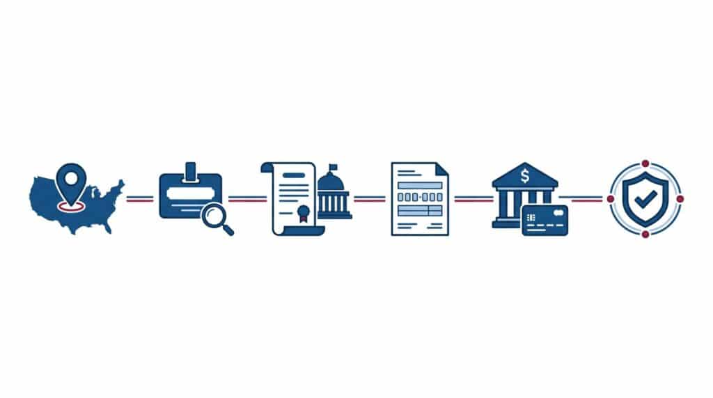 Step-by-step LLC formation process timeline illustration”
