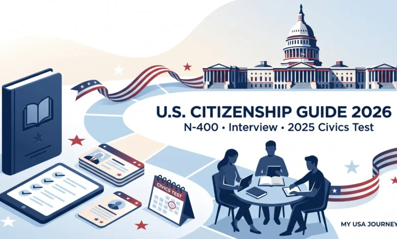Illustrated study materials for the U.S. naturalization interview and civics test.