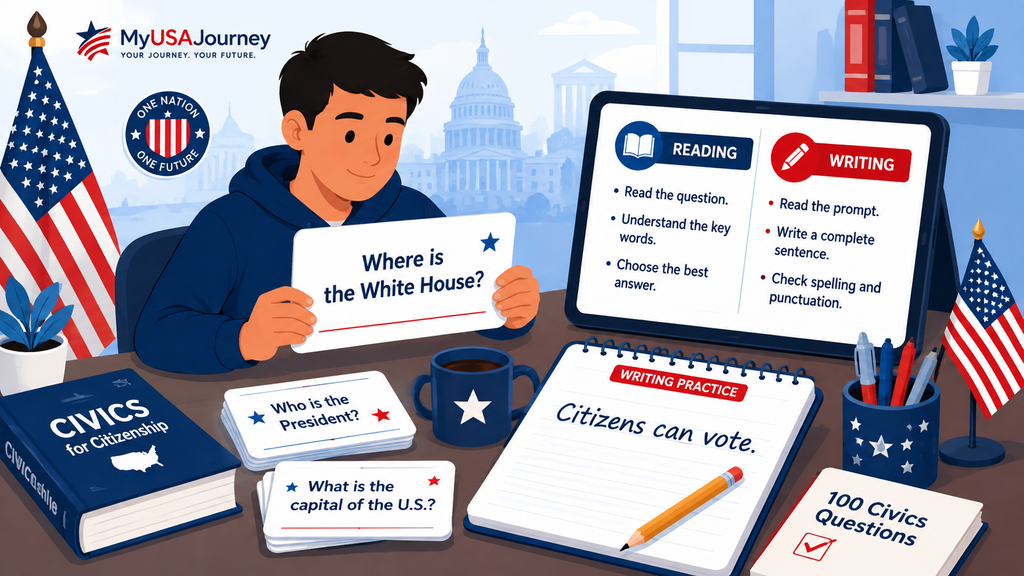U.S. Citizenship English Test 2026: Reading, Writing & Speaking Practice