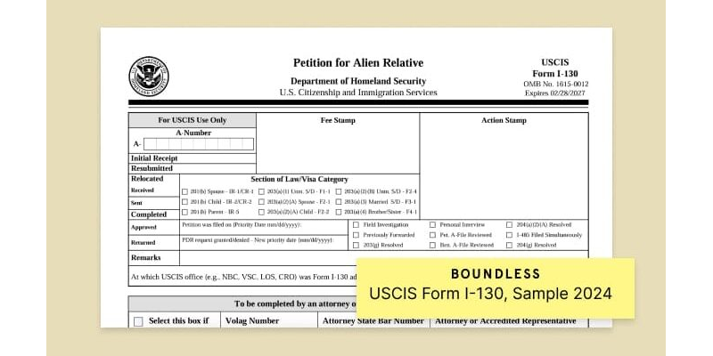 Petition for Alien Relative USCIS form I-130